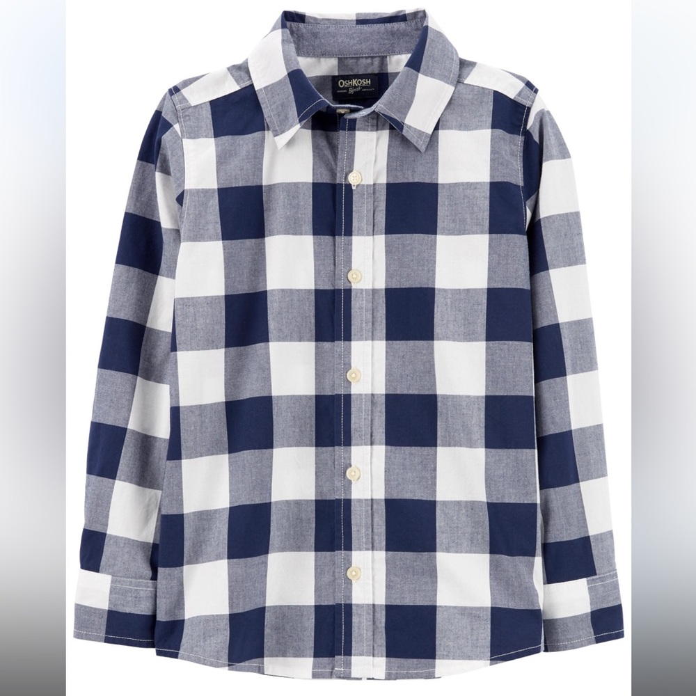 Osh Kosh Bgosh Boys Buffalo Check Button Down USED ONCE!